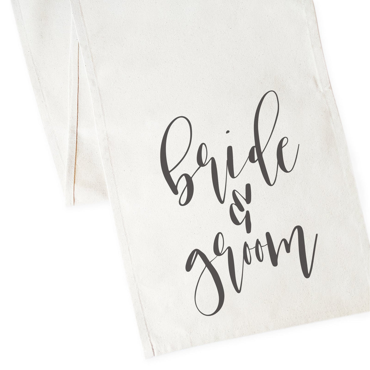 Bride & Groom Cotton Canvas Table Runner from The Cotton & Canvas Co.
