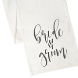 Bride & Groom Cotton Canvas Table Runner from The Cotton & Canvas Co.