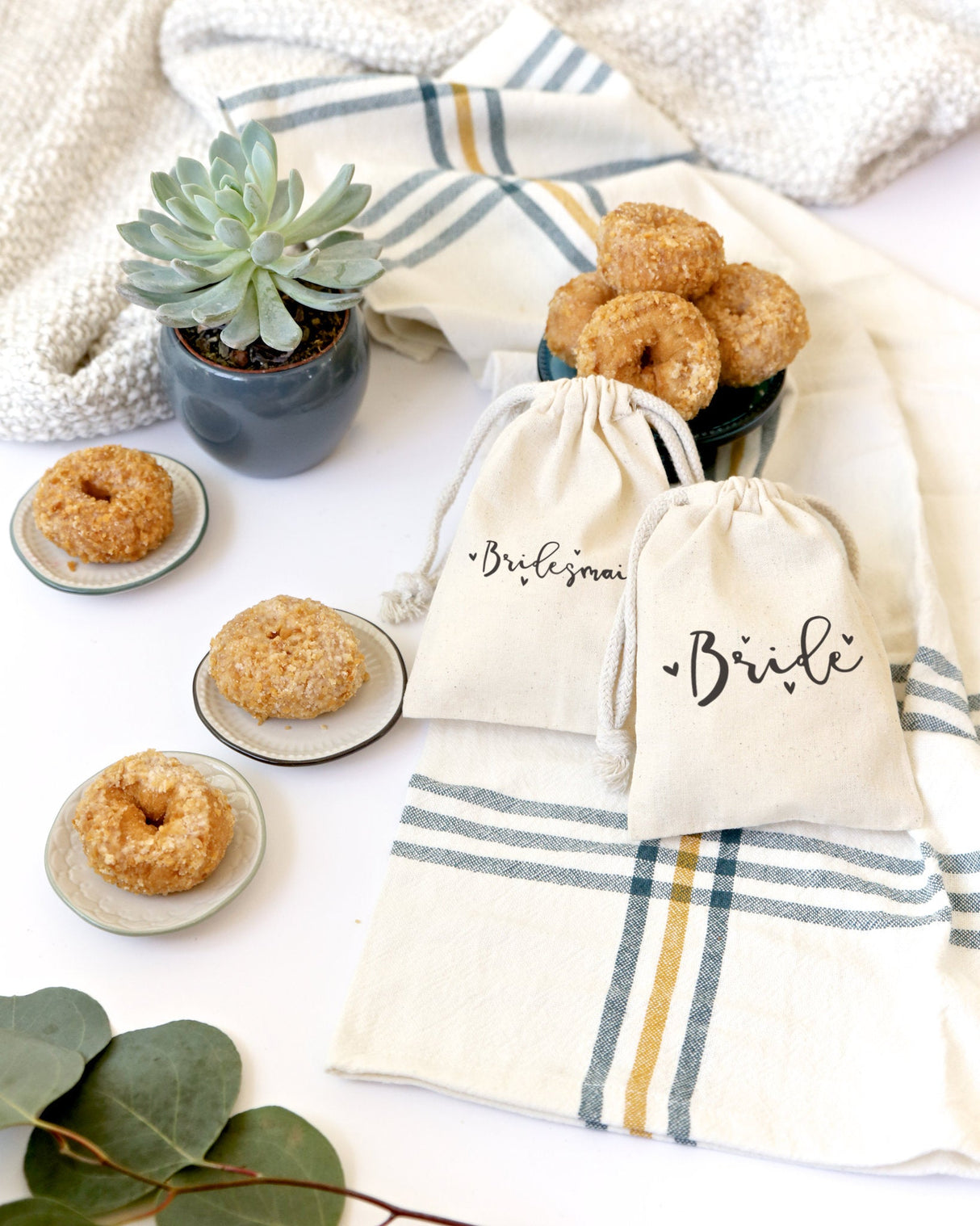 Bride Wedding Cotton Canvas Favor Bags, 6-Pack from The Cotton & Canvas Co.
