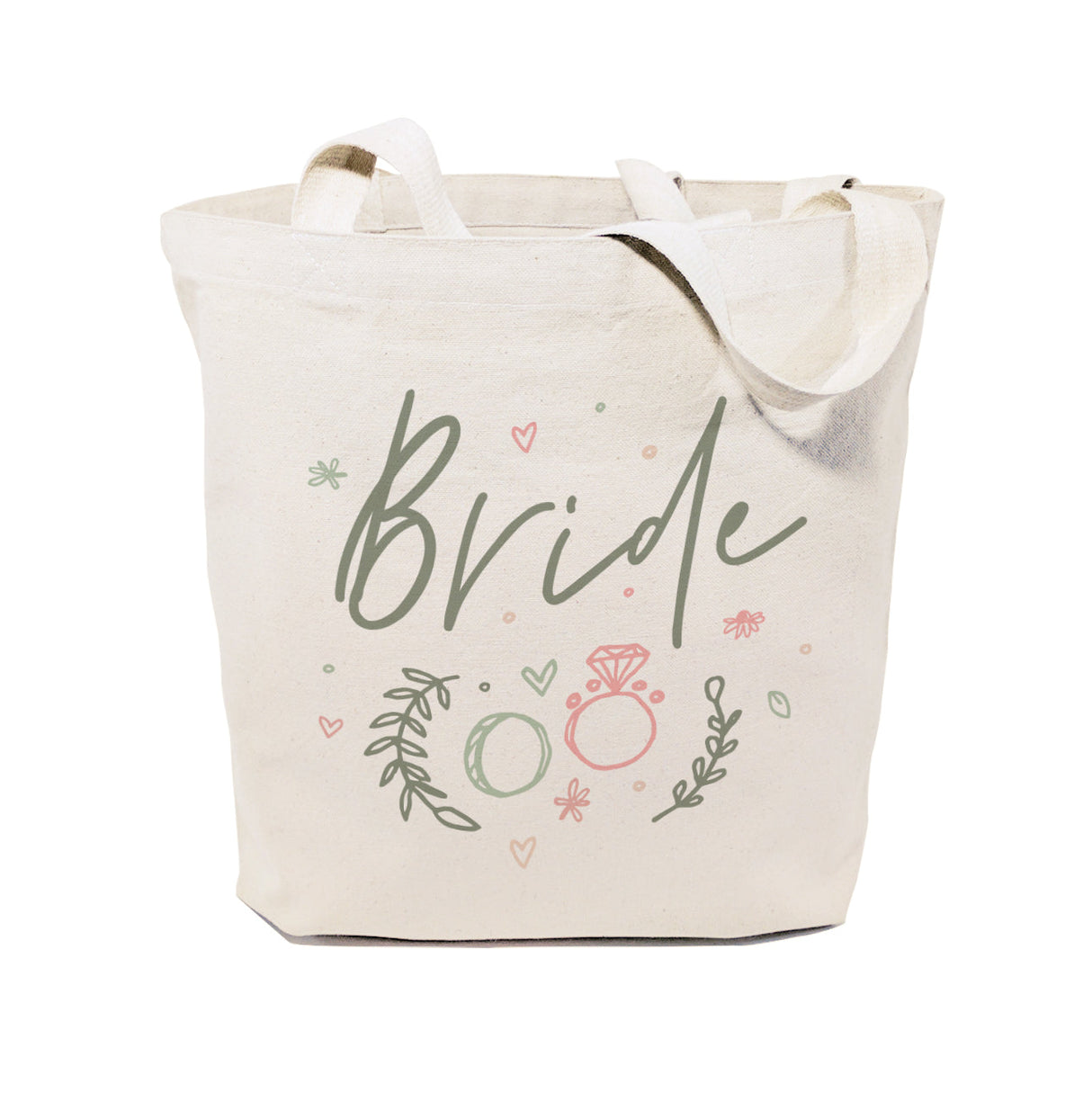 Floral Bride Wedding Cotton Canvas Tote Bag from The Cotton & Canvas Co.