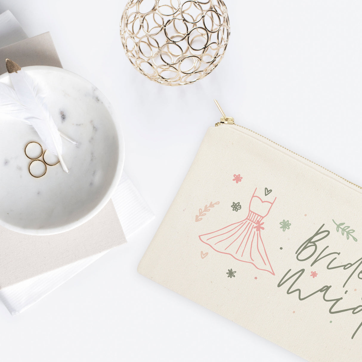 Floral Bridesmaid Cotton Canvas Cosmetic Bag from The Cotton & Canvas Co.