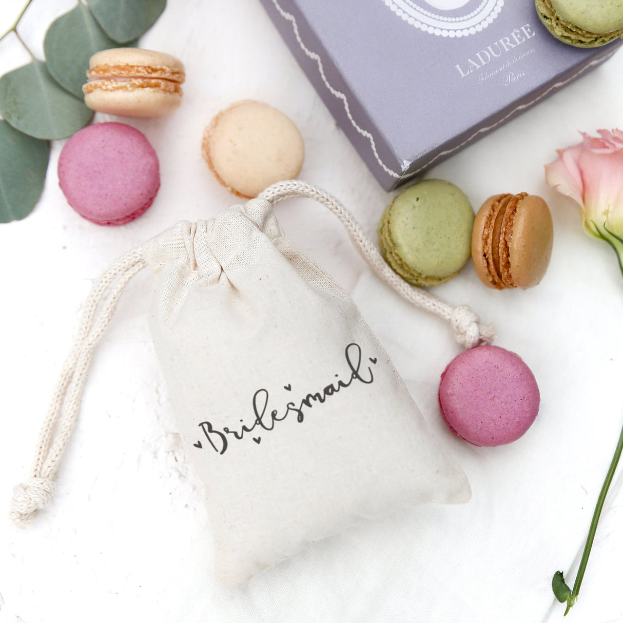 Bridesmaid  Cotton Canvas Wedding Favor Bags, 6-Pack from The Cotton & Canvas Co.