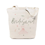 Floral Bridesmaid Wedding Cotton Canvas Tote Bag from The Cotton & Canvas Co.