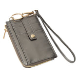 Faux Leather Basket Weave Flat Card Holder Wallet with Wristlet  from Madeline Love
