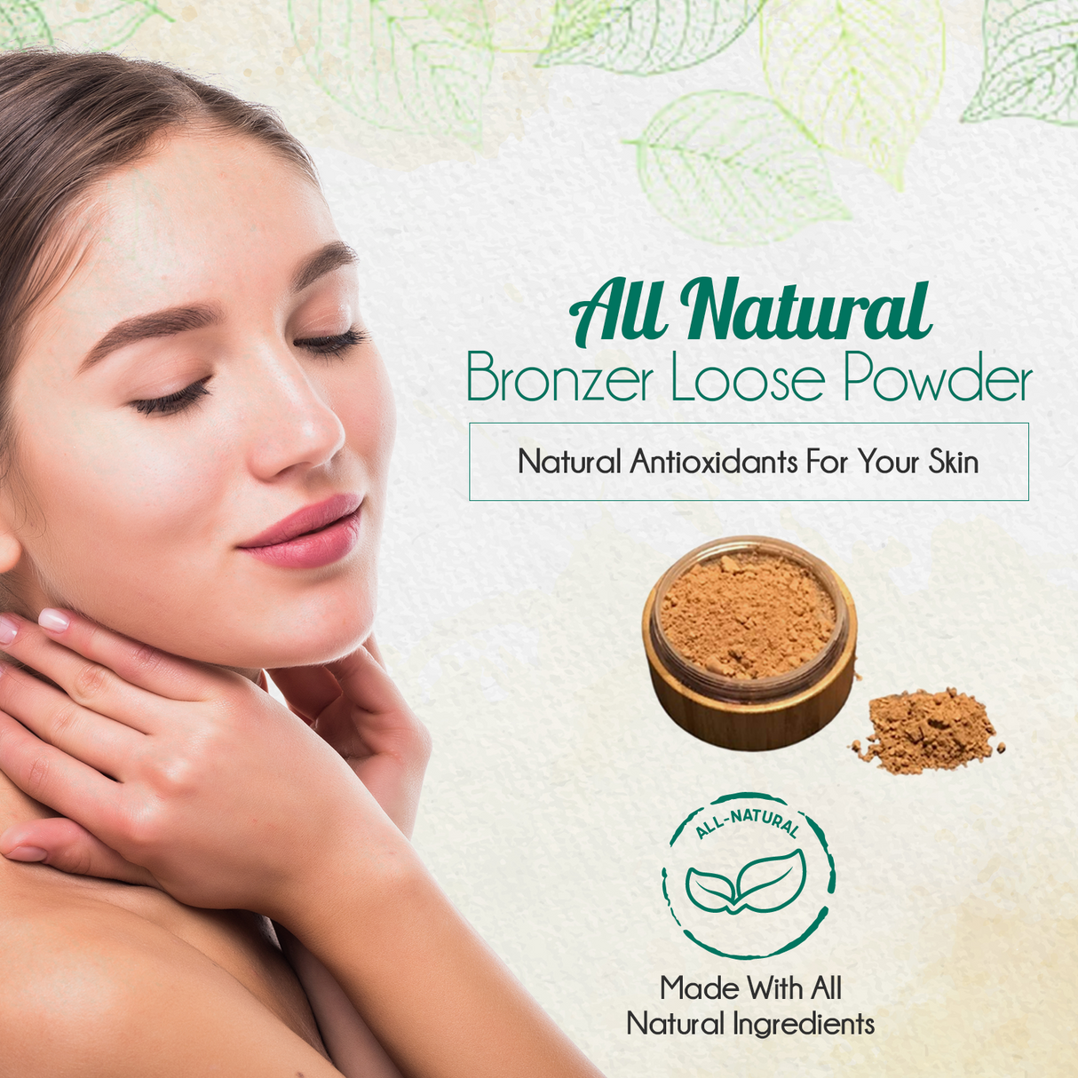 All-Natural Bronzer Loose Powder. Eco-Friendly from BeNat