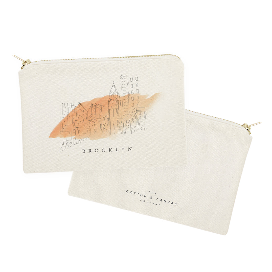 Brooklyn Cityscape Cotton Canvas Cosmetic Bag from The Cotton & Canvas Co.