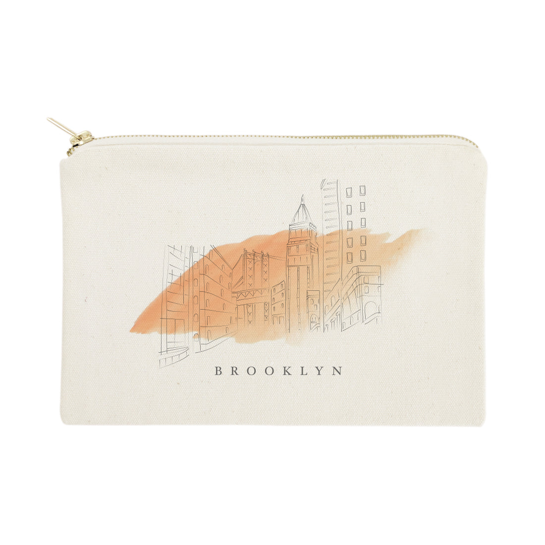 Brooklyn Cityscape Cotton Canvas Cosmetic Bag from The Cotton & Canvas Co.