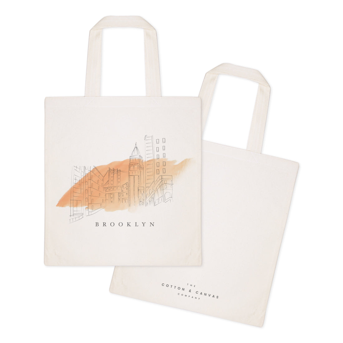 Brooklyn Cityscape Cotton Canvas Tote Bag from The Cotton & Canvas Co.