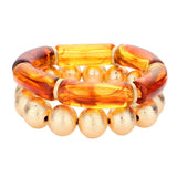 2PCS Resin Metal Ball Stretch Bracelets from Madeline Love