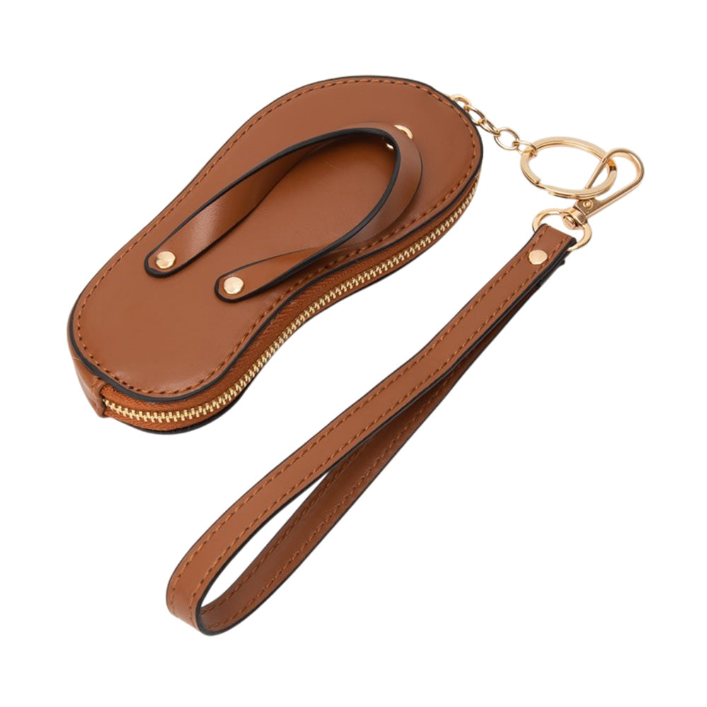 Faux Leather Flip-flop Mini Wristlet Bag Charm Coin Purse  from Madeline Love
