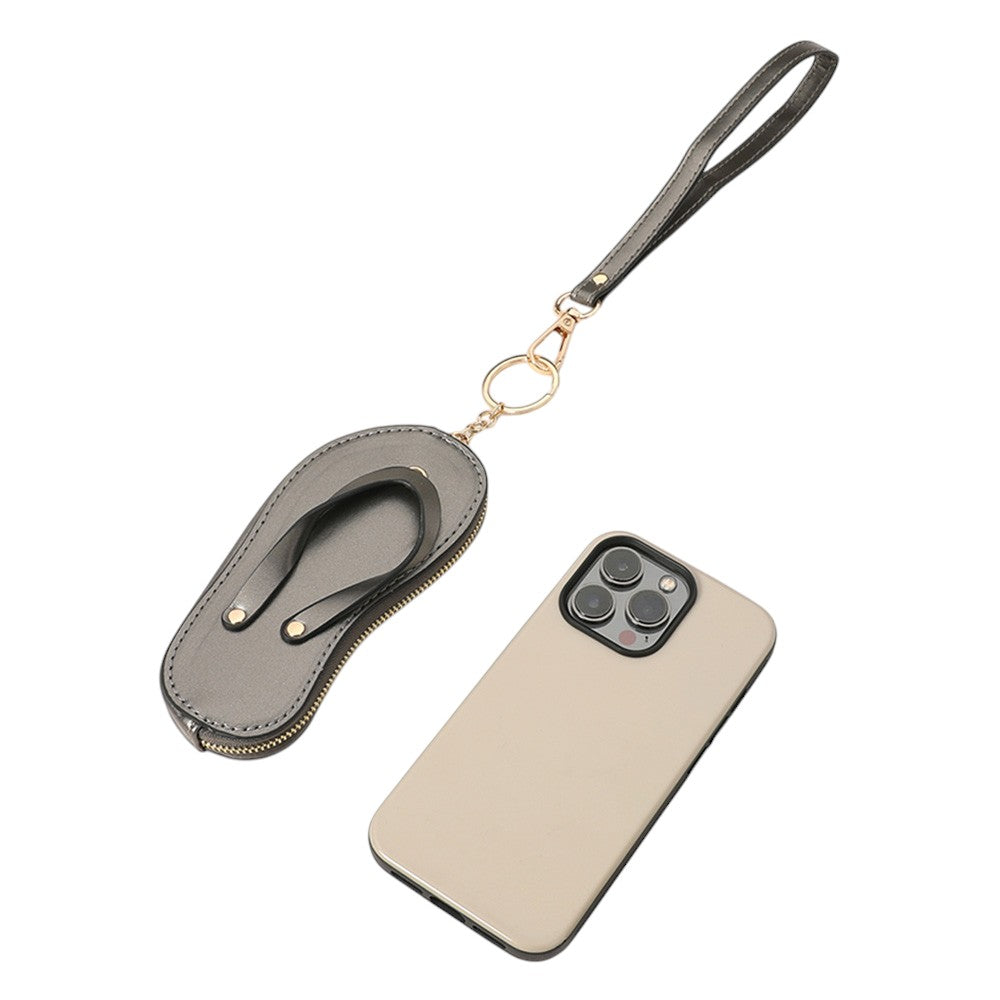 Faux Leather Flip-flop Mini Wristlet Bag Charm Coin Purse  from Madeline Love