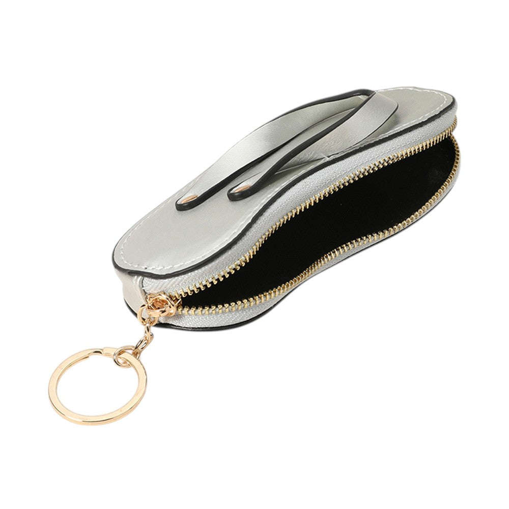Faux Leather Flip-flop Mini Wristlet Bag Charm Coin Purse  from Madeline Love