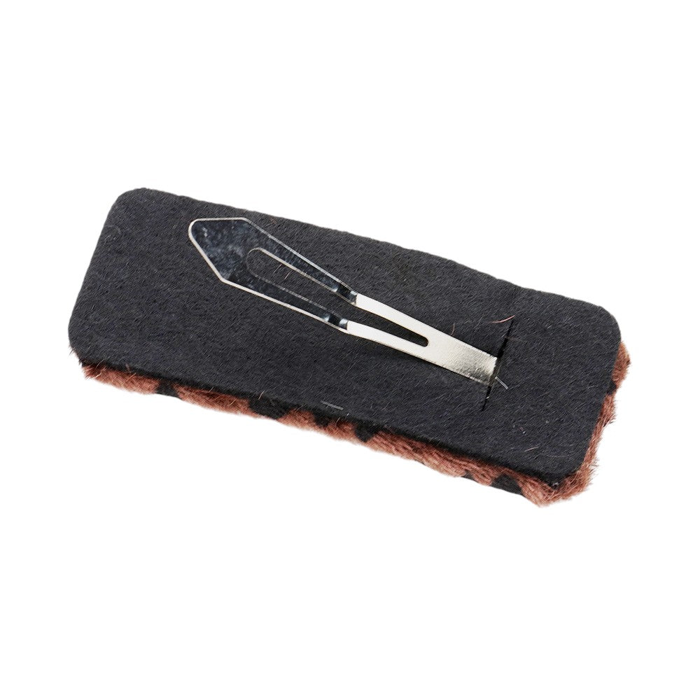 Leopard Faux Fur Love Barrette from Madeline Love