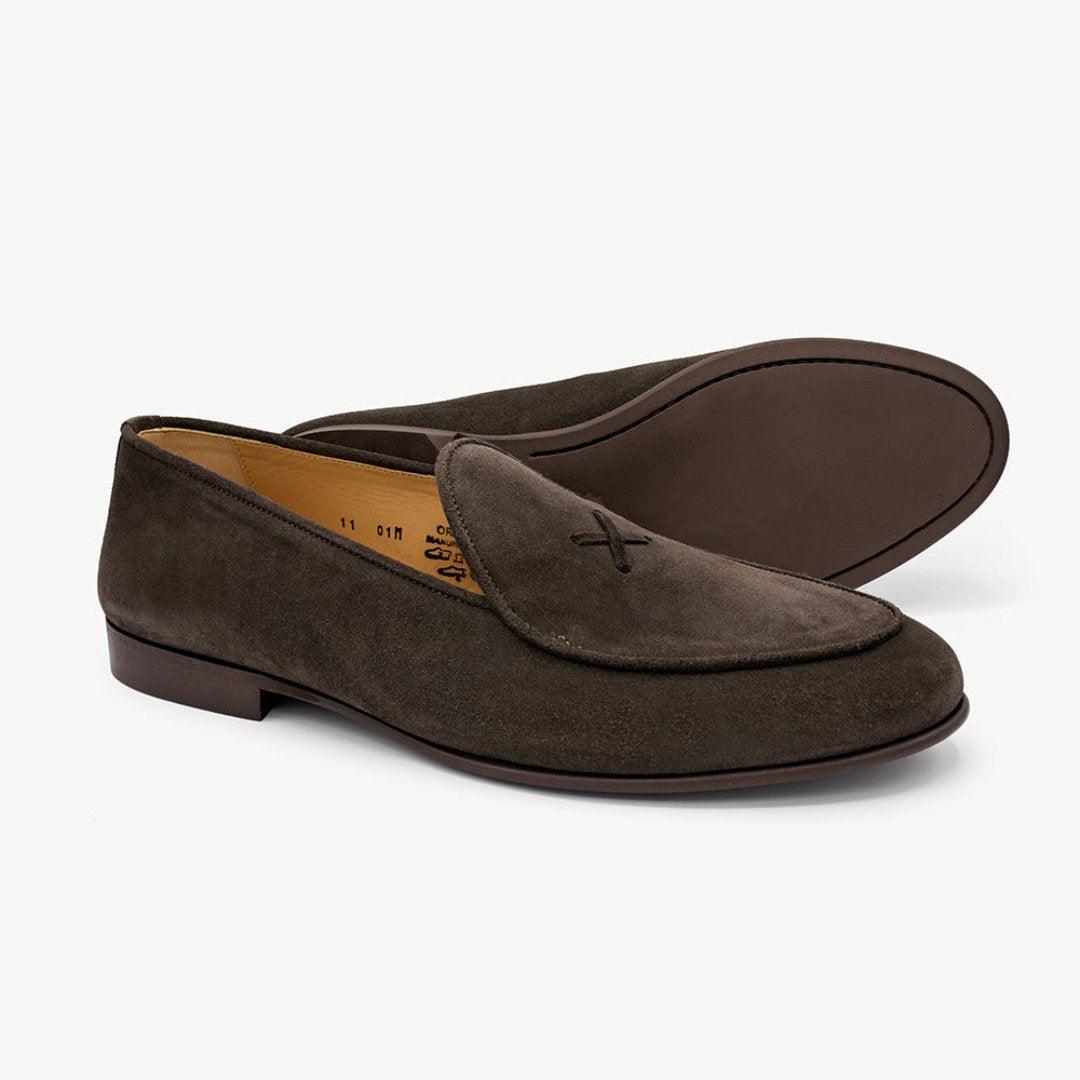 Men's Brown Suede Milano Loafer From Del Toro Shoes