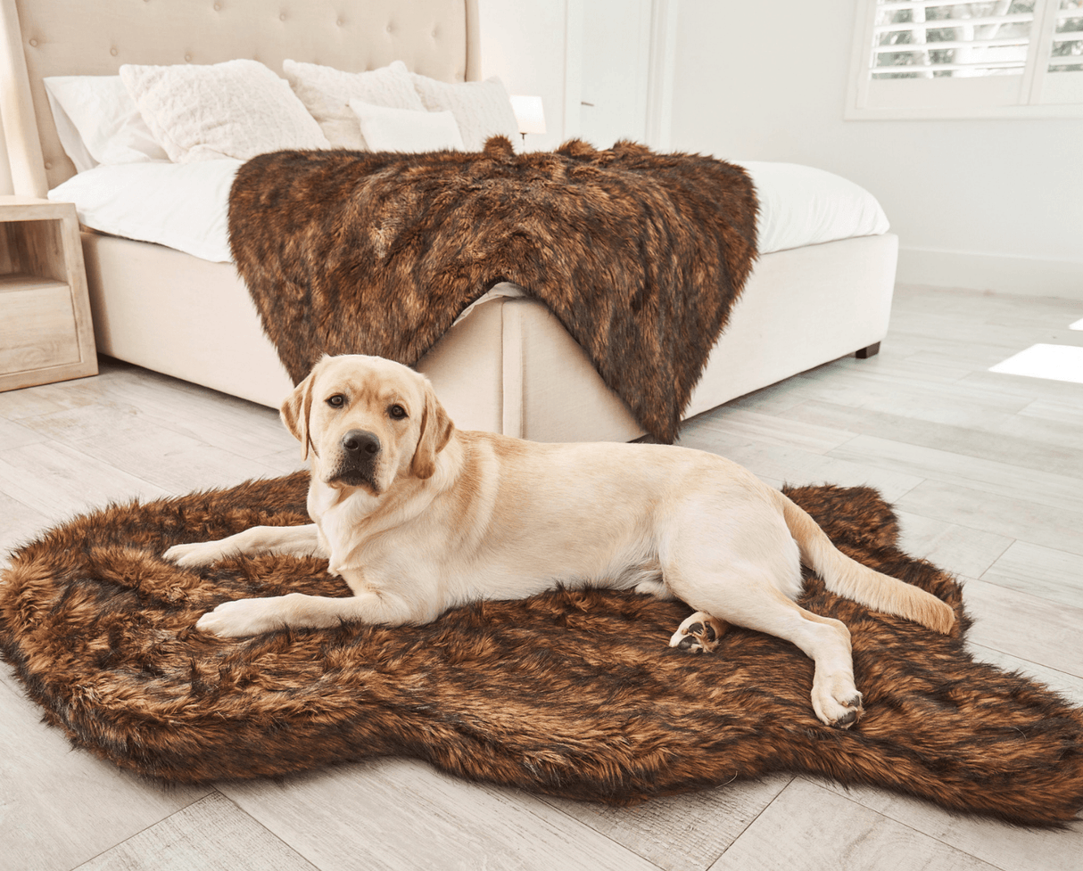 PupRug by Paw.com™ Faux Fur Orthopedic Dog Bed - Curve Brown from Paw.com