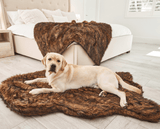 PupRug by Paw.com™ Faux Fur Orthopedic Dog Bed - Curve Brown from Paw.com