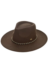 C.C Chain Trim Band Vegan Felt Panama Hat from Madeline Love