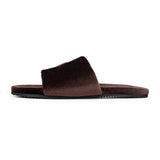 Men's Chocolate Brown Velvet House Slide from Del Toro Shoes