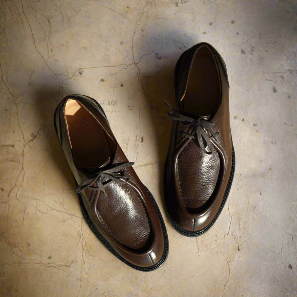 Men's Brown Pebbled Leather Tuscan Derby Boot From Del Toro Shoes