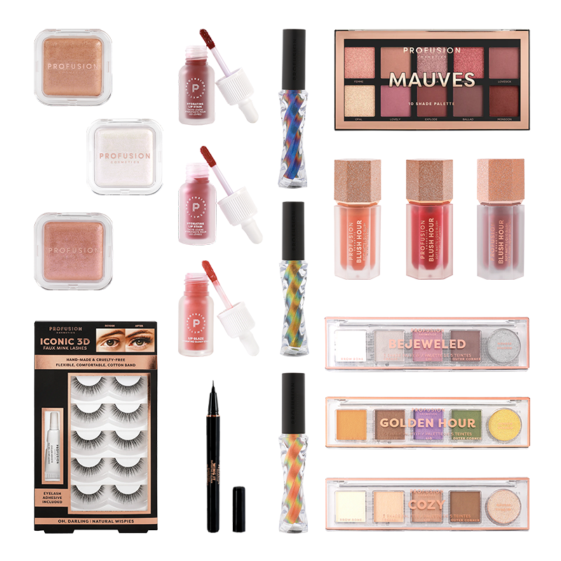 Exclusive Beauty Bundle: 18-Piece Essential Makeup Collection from Profusion Cosmetics