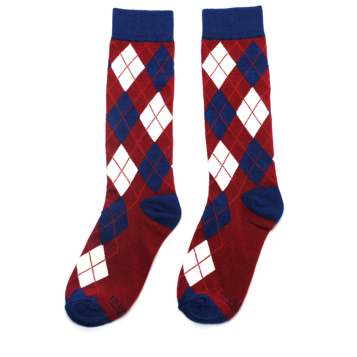 Burgundy and Navy Argyle Socks from No Cold Feet