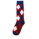 Burgundy and Navy Argyle Socks from No Cold Feet