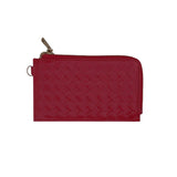 Faux Leather Basket Weave Flat Card Holder Wallet with Wristlet  from Madeline Love