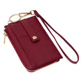 Faux Leather Basket Weave Flat Card Holder Wallet with Wristlet  from Madeline Love