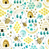 Busy Bees Splash Mat - A Waterproof Catch-All for Highchair Spills and More! from BapronBaby