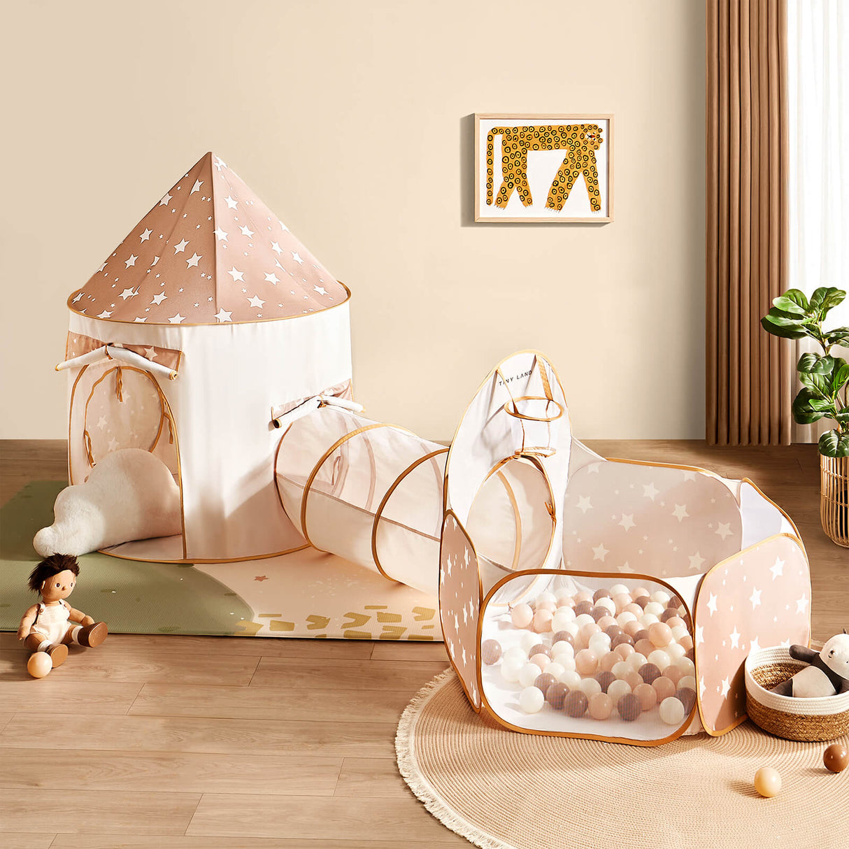 Tiny Land® Compact Adventure 3-in-1 Play Tunnel With no Balls From Tiny Land