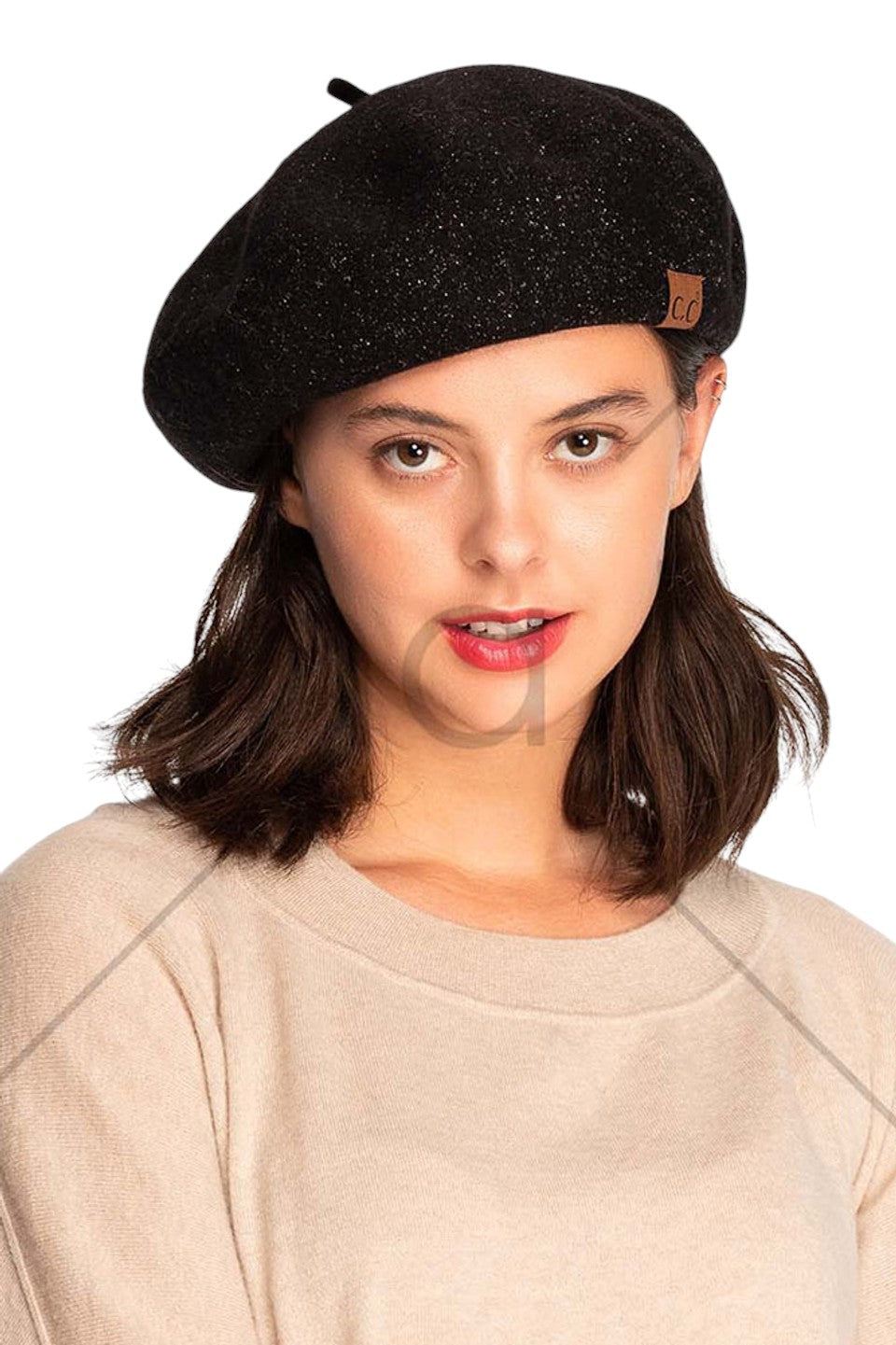 C.C Lurex Yarn Wool Beret from Madeline Love