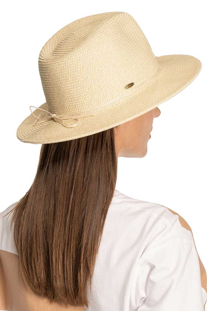 C.C Lurex Paper Straw Panama Sun Hat from Madeline Love