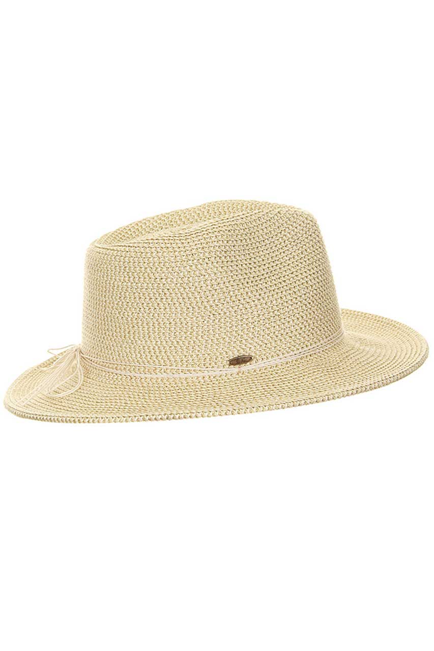 C.C Lurex Paper Straw Panama Sun Hat from Madeline Love