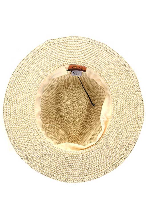 C.C Lurex Paper Straw Panama Sun Hat from Madeline Love