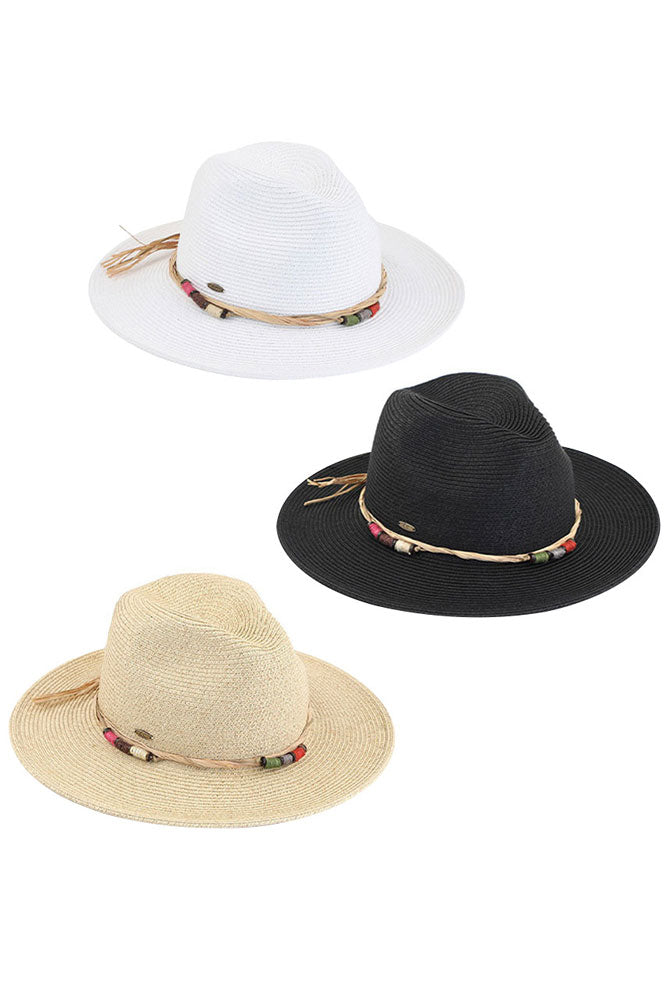 C.C Multi Threaded Toggles Trim Panama Hat from Madeline Love