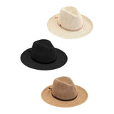 C.C Suede Lace Trim Band Panama Hat from Madeline Love