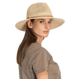 C.C Suede Lace Trim Band Panama Hat from Madeline Love
