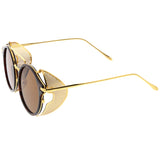 Vintage Dapper Steampunk Side Cover Round Sunglasses C083 from zeroUV