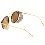 Vintage Dapper Steampunk Side Cover Round Sunglasses C083 from zeroUV