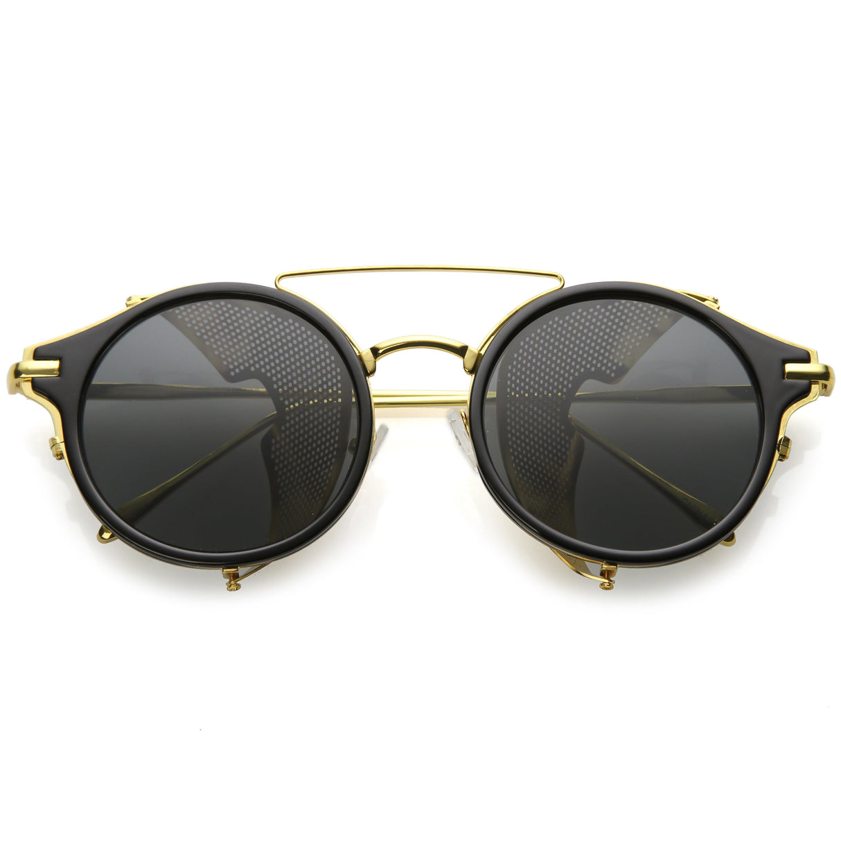 Vintage Dapper Steampunk Side Cover Round Sunglasses C083 from zeroUV