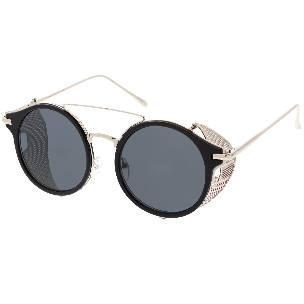 Vintage Dapper Steampunk Side Cover Round Sunglasses C083 from zeroUV