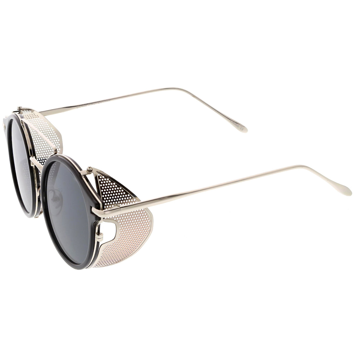 Vintage Dapper Steampunk Side Cover Round Sunglasses C083 from zeroUV