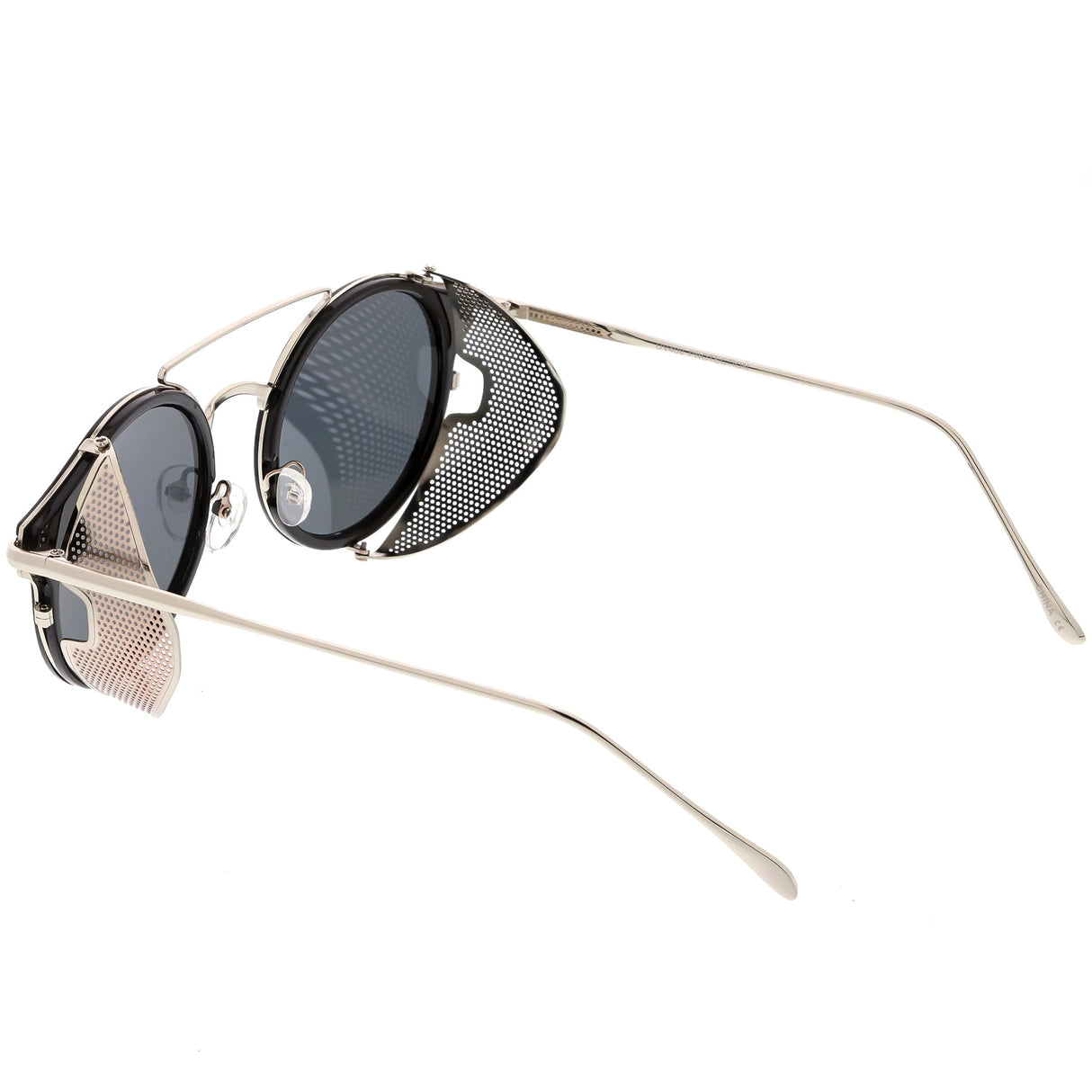 Vintage Dapper Steampunk Side Cover Round Sunglasses C083 from zeroUV