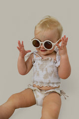 SANDY SHORES DREAM SMOCKED TWO PIECE SWIM SUIT from DREAM BIG LITTLE CO