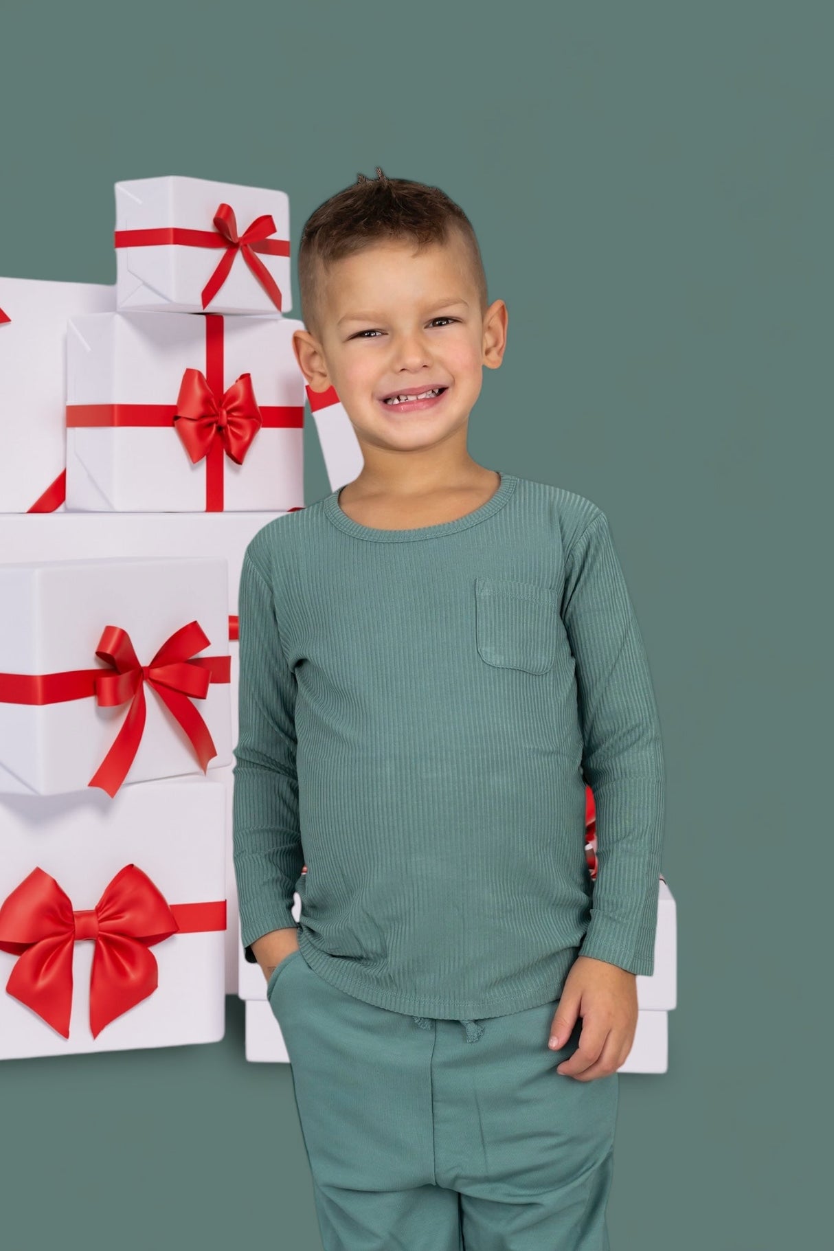 SAGE RIB DREAM POCKET TEE from DREAM BIG LITTLE CO