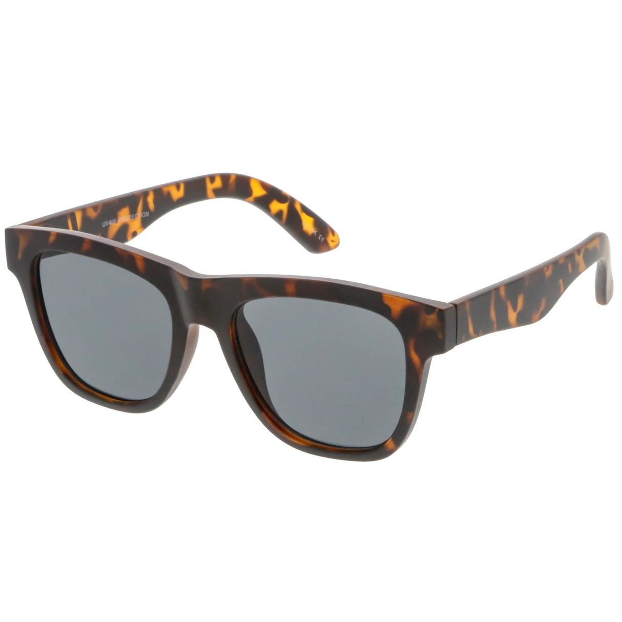 Classic Thick Arms Flat Lens Square Horn Rimmed Sunglasses C286 from zeroUV