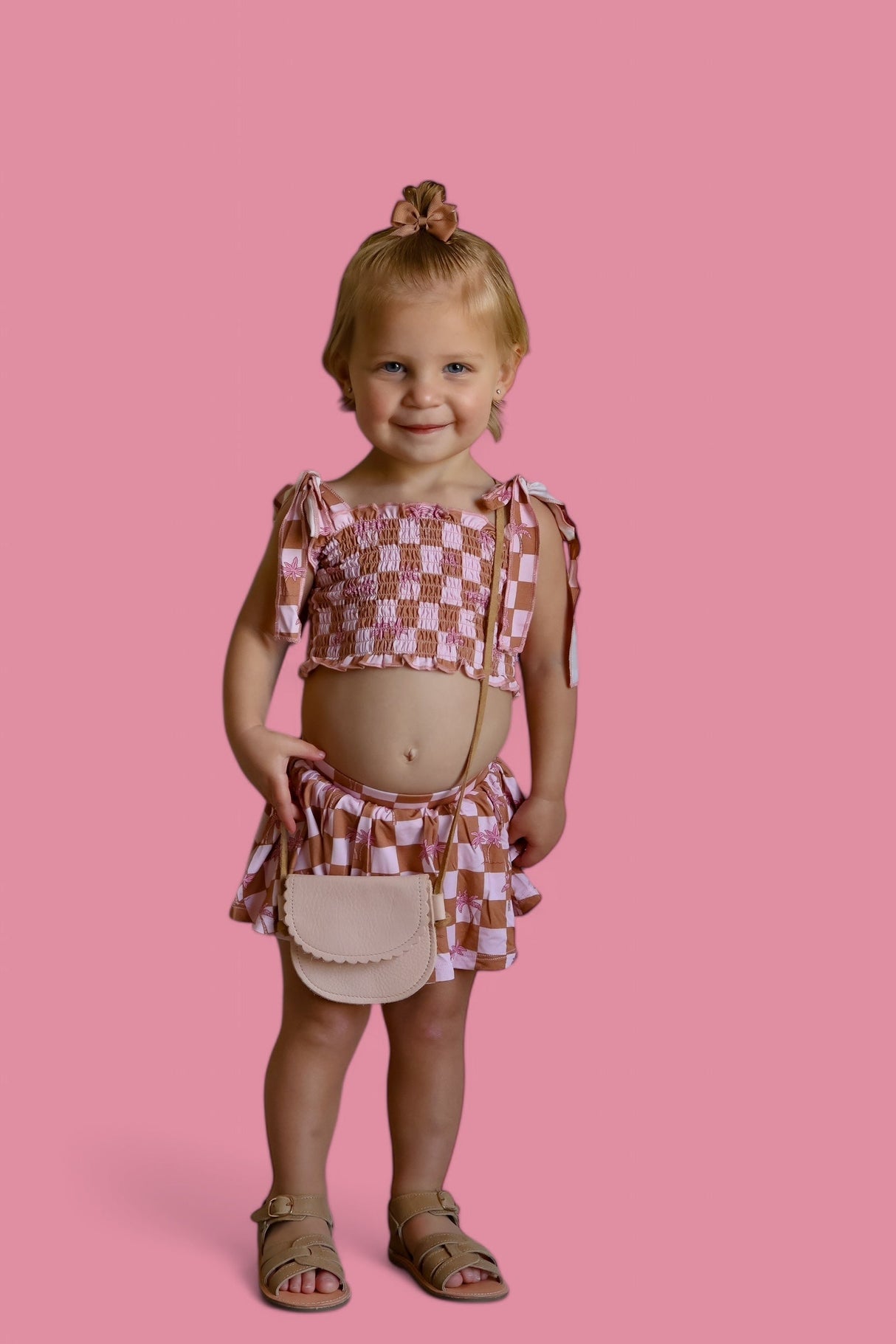 EXCLUSIVE SUNSET BEACH CHECKERS DREAM SMOCKED SKORT SET from DREAM BIG LITTLE CO