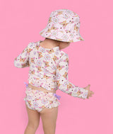 BLOSSOMIN’ BUTTERFLY DREAM 2-PIECE RASH GUARD RUFFLE SWIM SUIT from DREAM BIG LITTLE CO