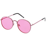 Retro Fashion Round Color Tone Colors Flat Lens Sunglasses C437 from zeroUV
