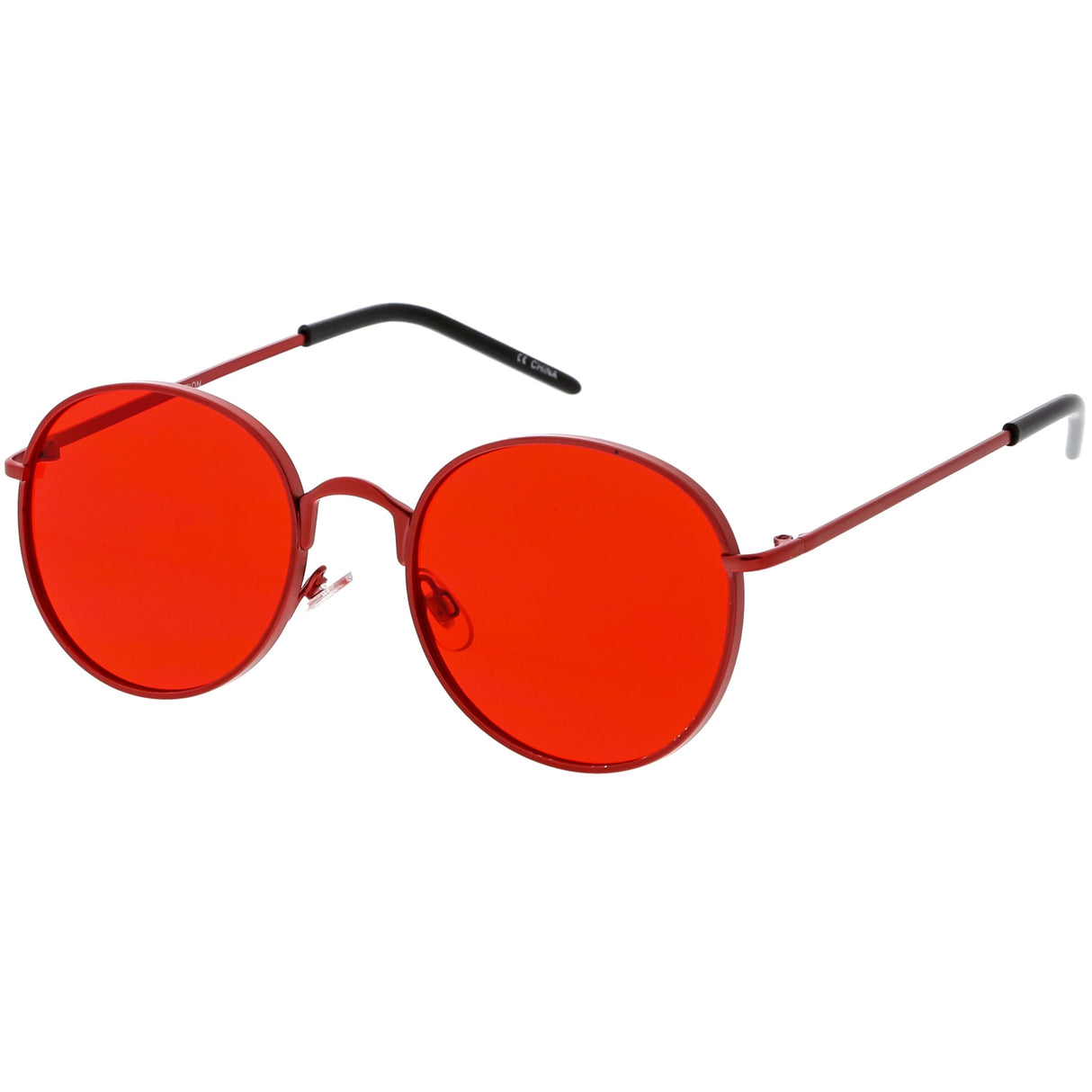 Retro Fashion Round Color Tone Colors Flat Lens Sunglasses C437 from zeroUV